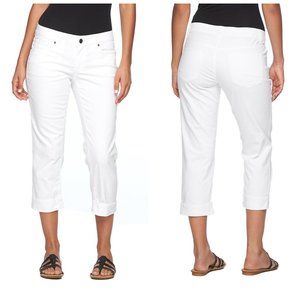 Sonoma Cuffed White Denim Capri SZ 2